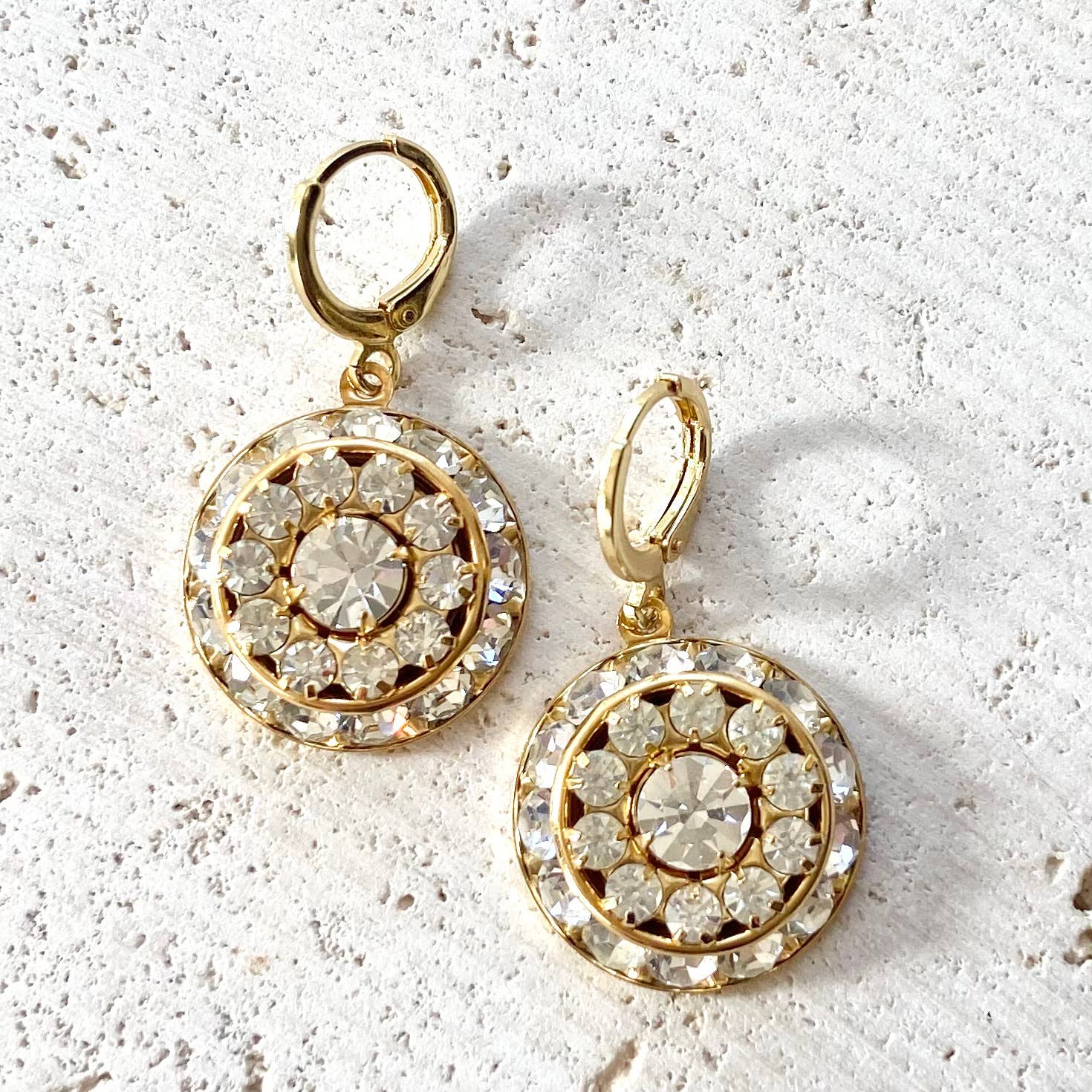Vintage Circle Sparkle Earrings
