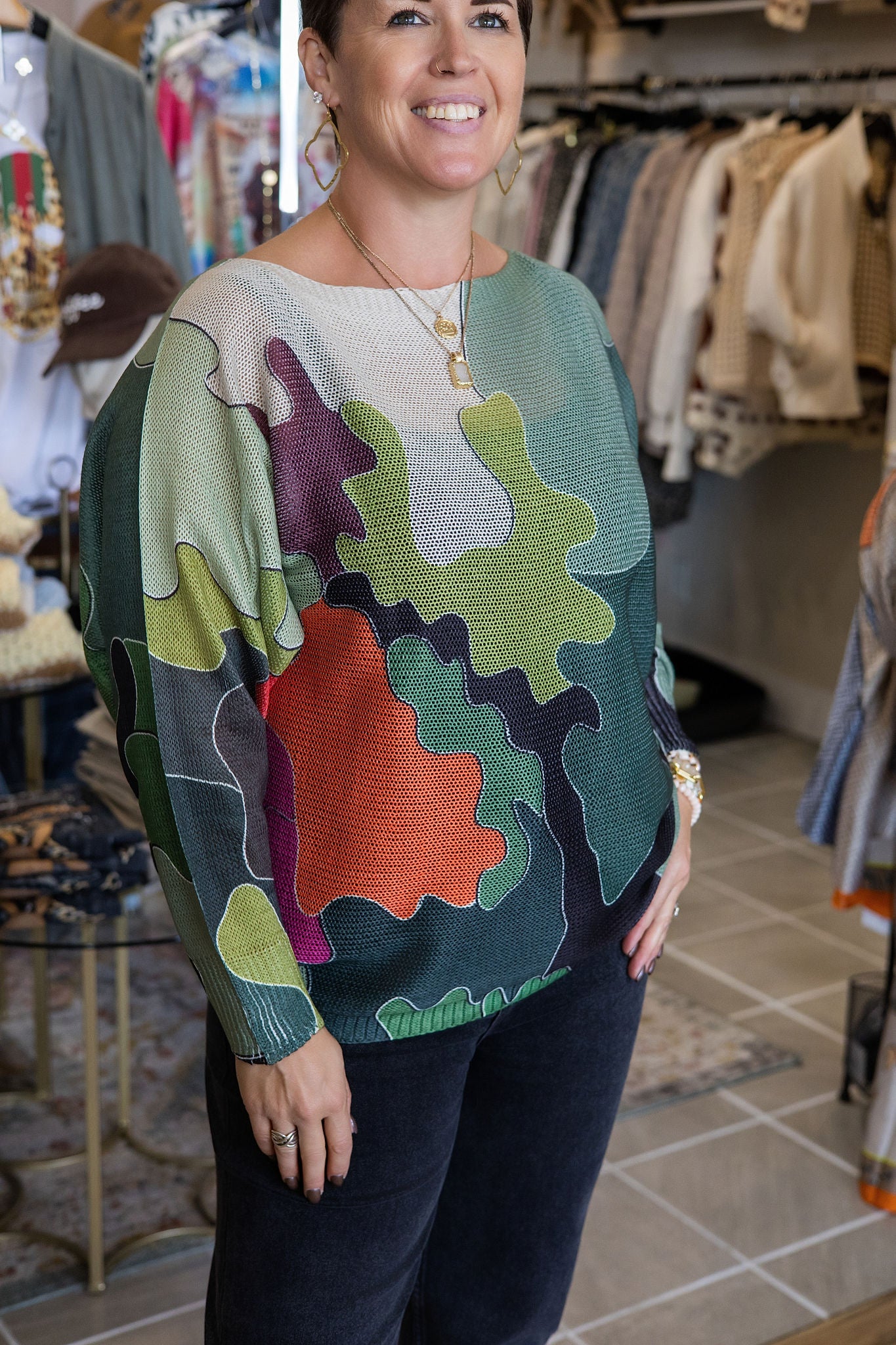 Camo Printed Sweater