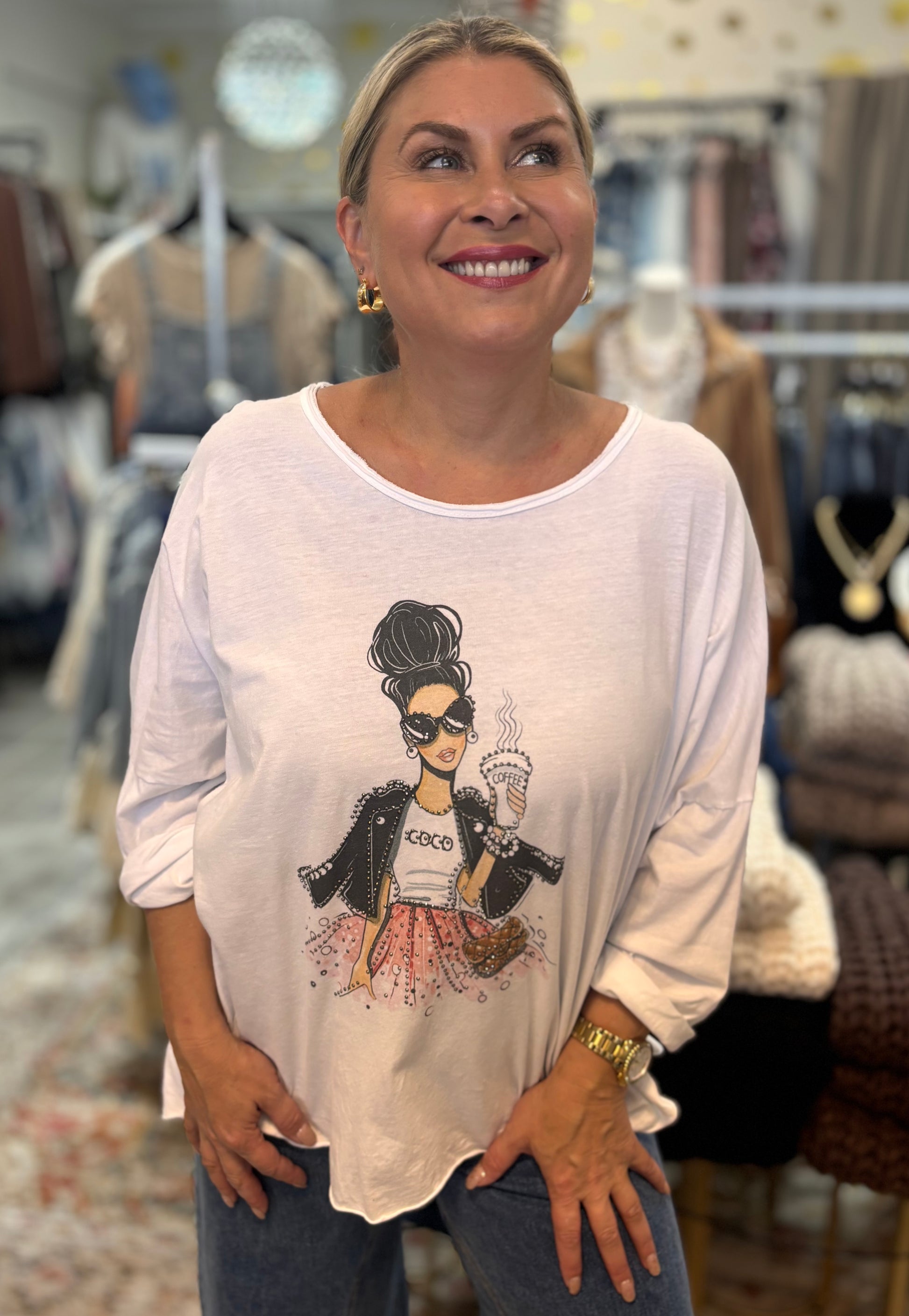 CoCo Tee - Italian Rhinestone T-Shirt