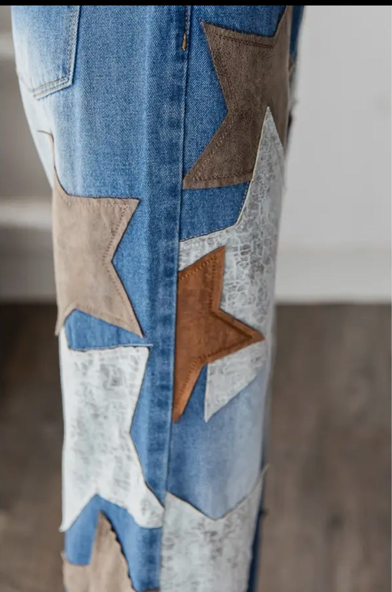 Galena Washed Star Patch Jeans