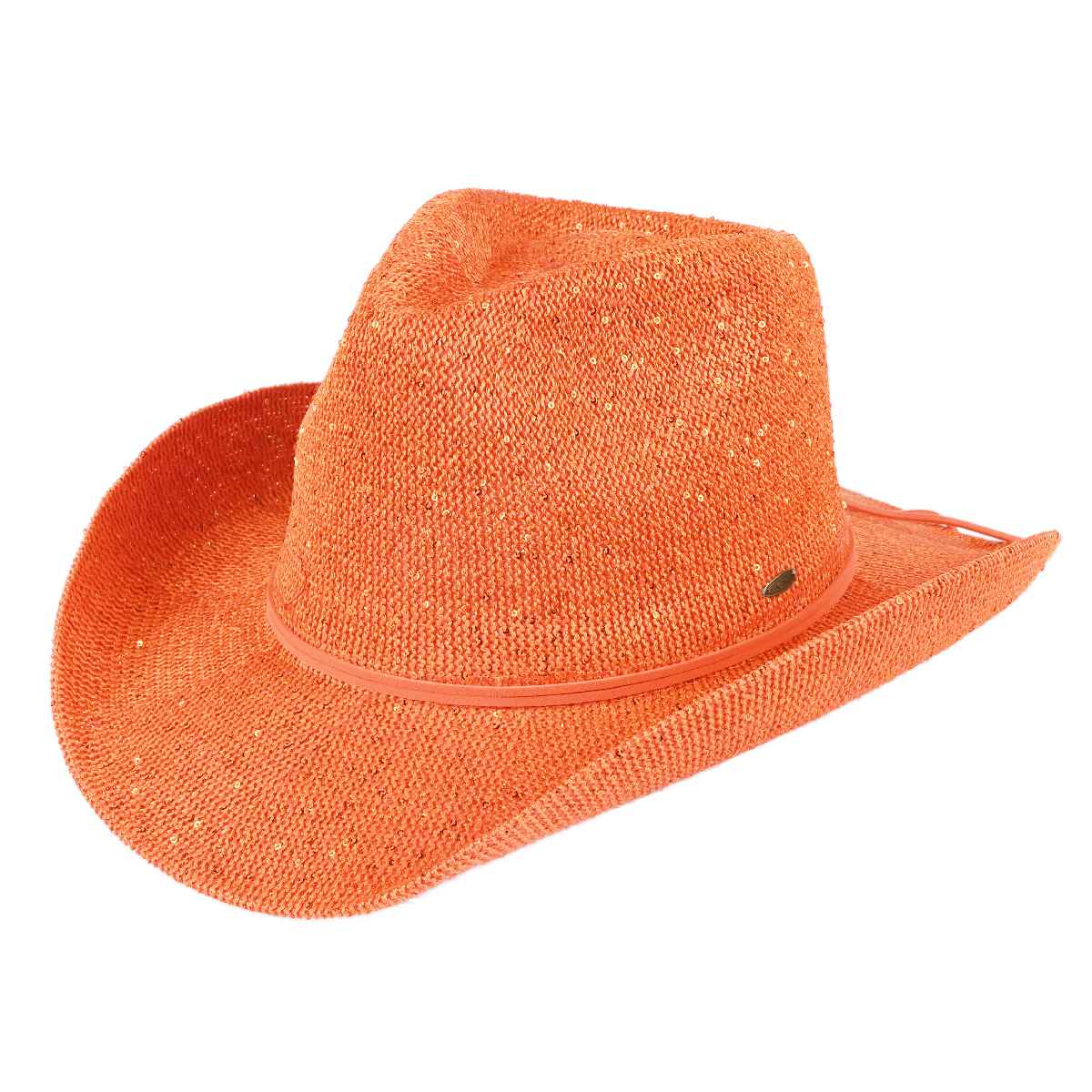 Sequin Cowboy Hat with Suede String