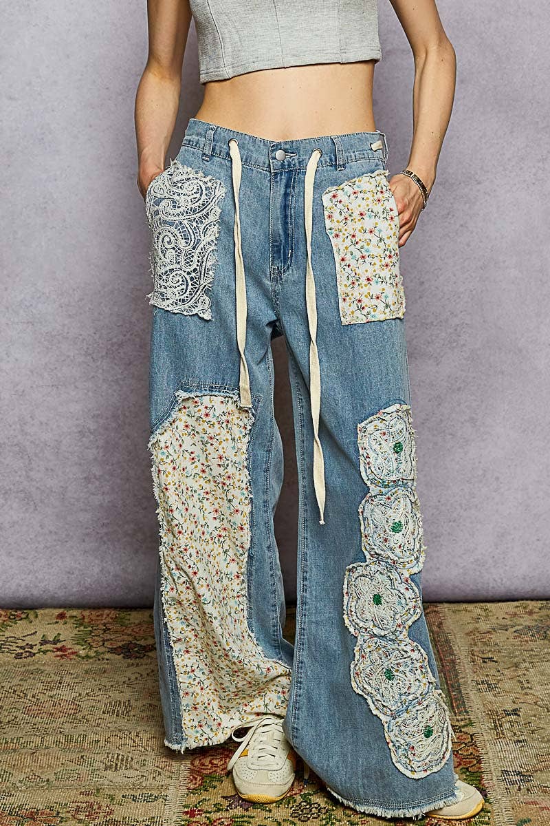 Dawn by POL Floral Patch Pants