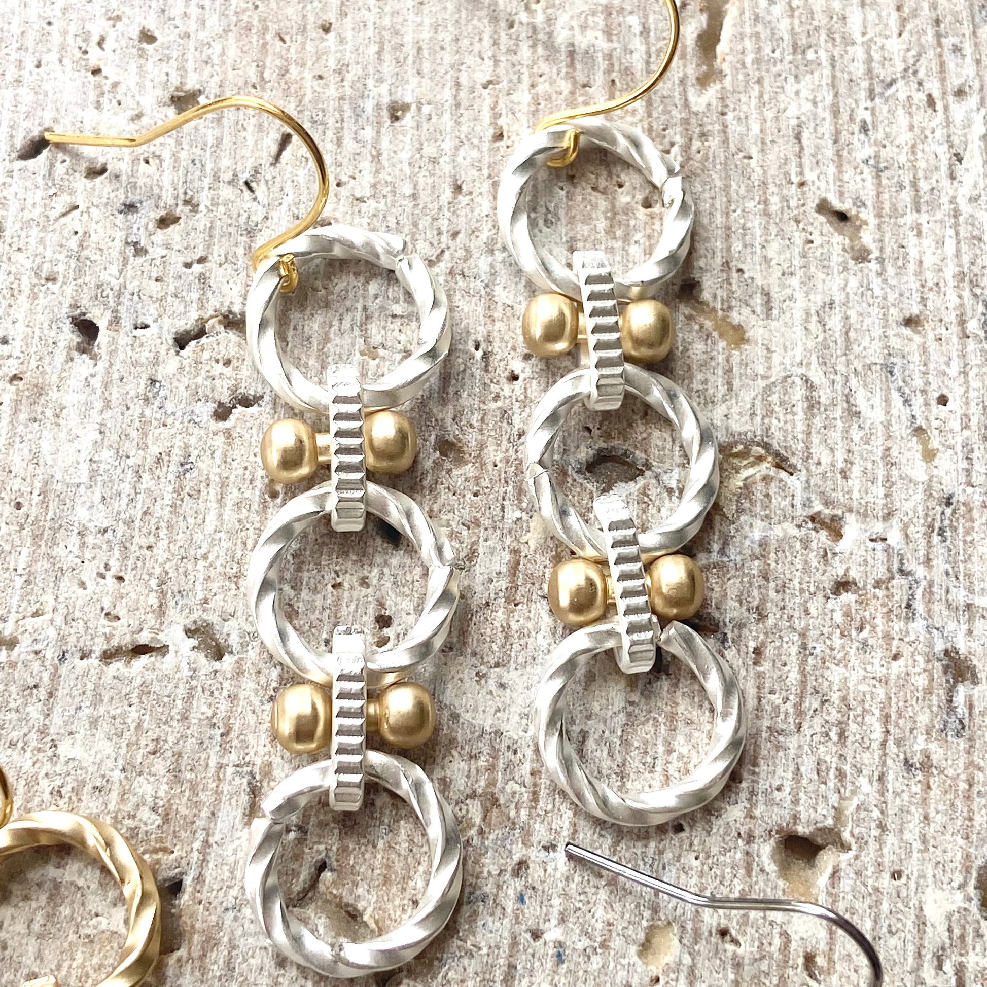Matte Gold Linked Earrings