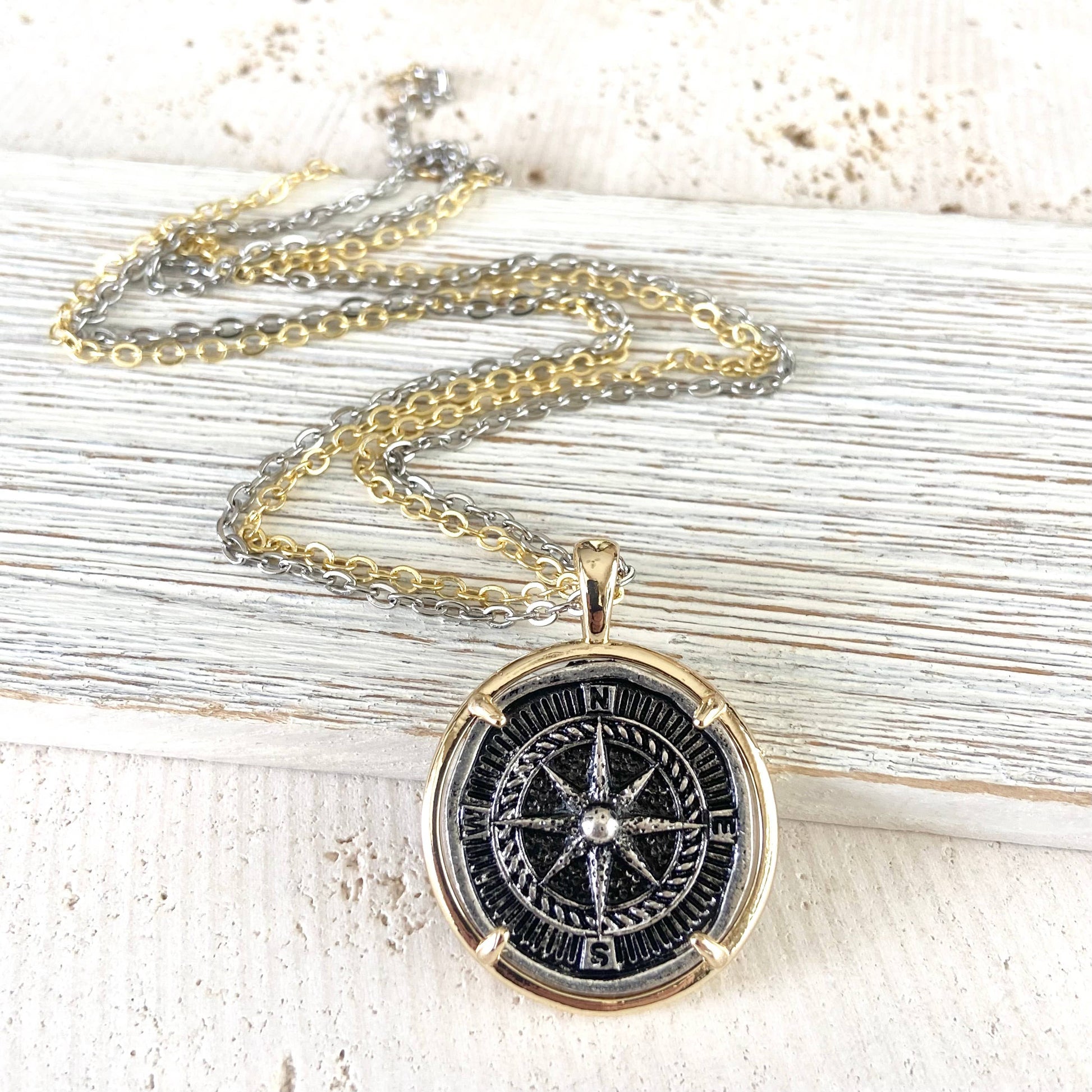 Compass Coin Necklace