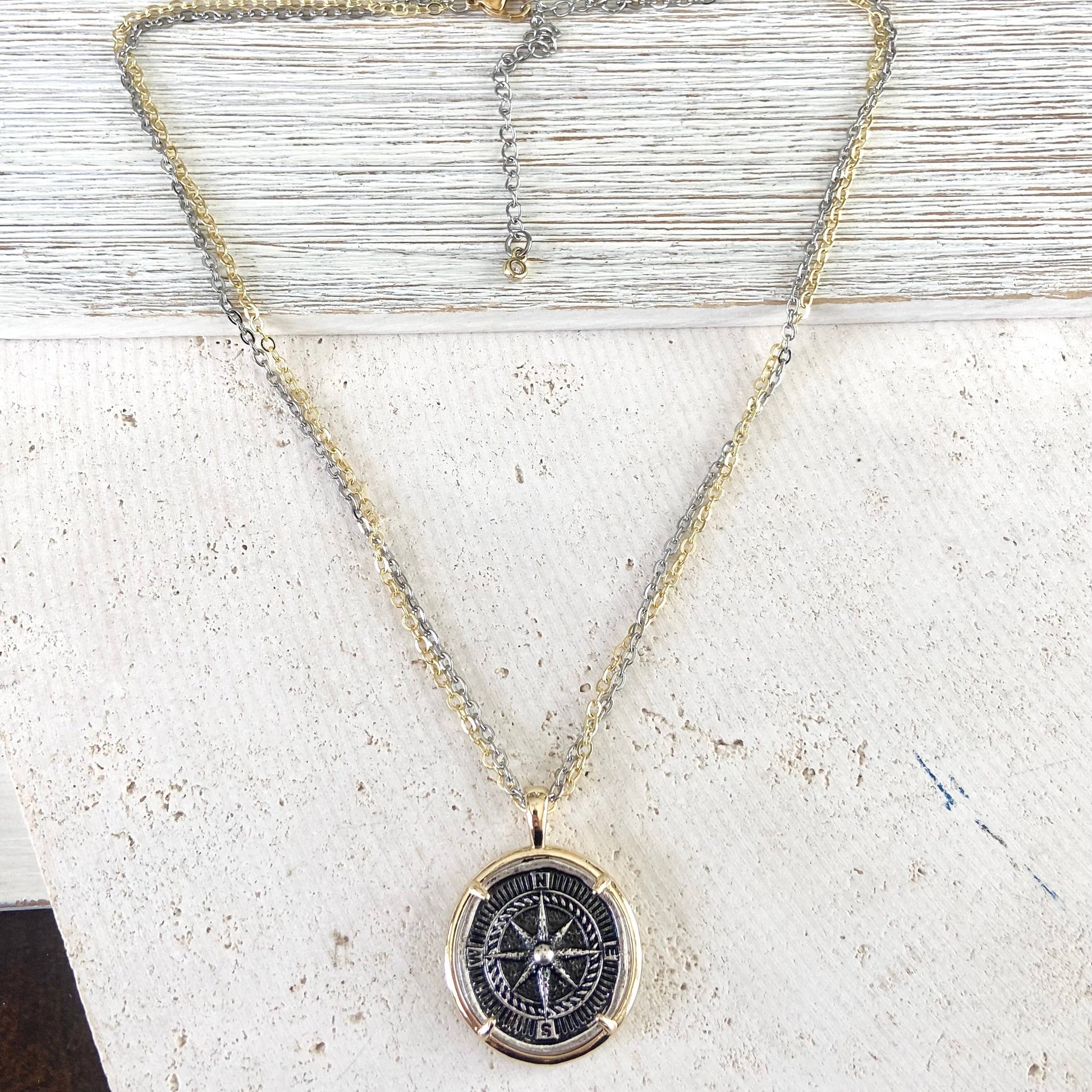 Compass Coin Necklace