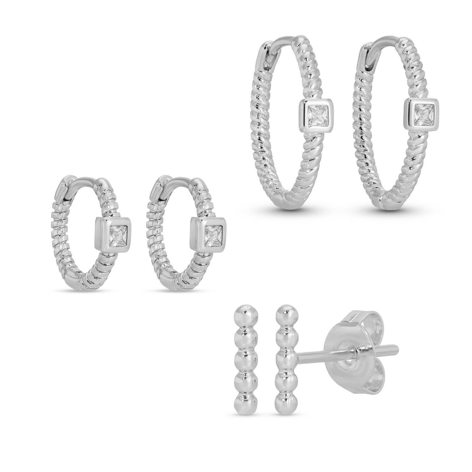 Combo 3 - Twisted Hoops and Stud Set