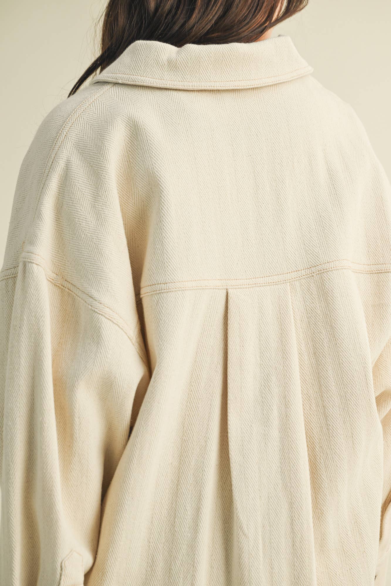 Lorie Button Down Jacket Shirt in Cream