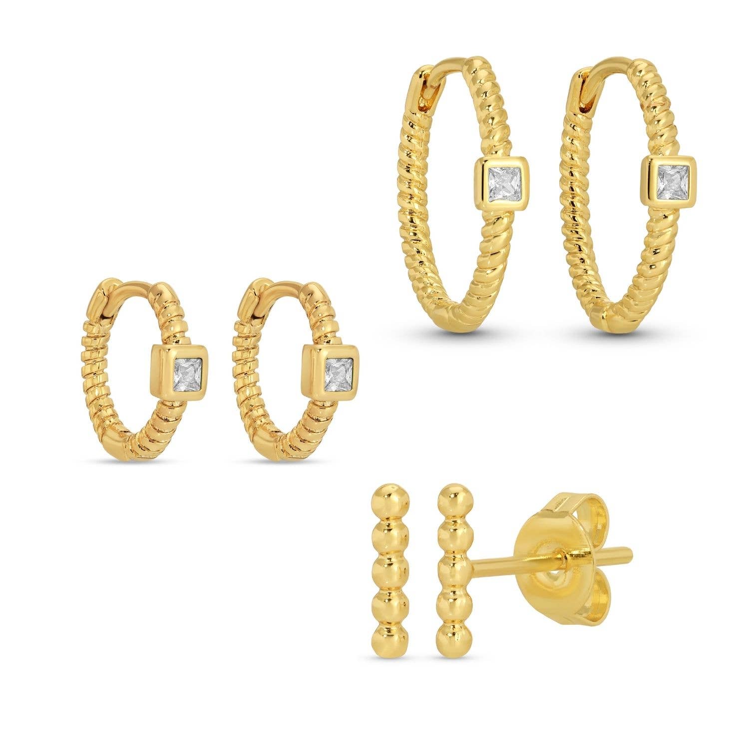 Combo 3 - Twisted Hoops and Stud Set