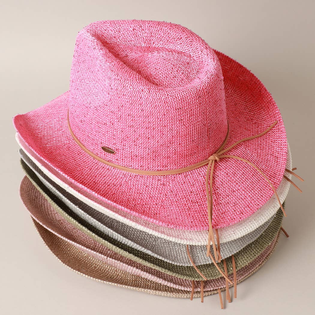 Sequin Cowboy Hat with Suede String