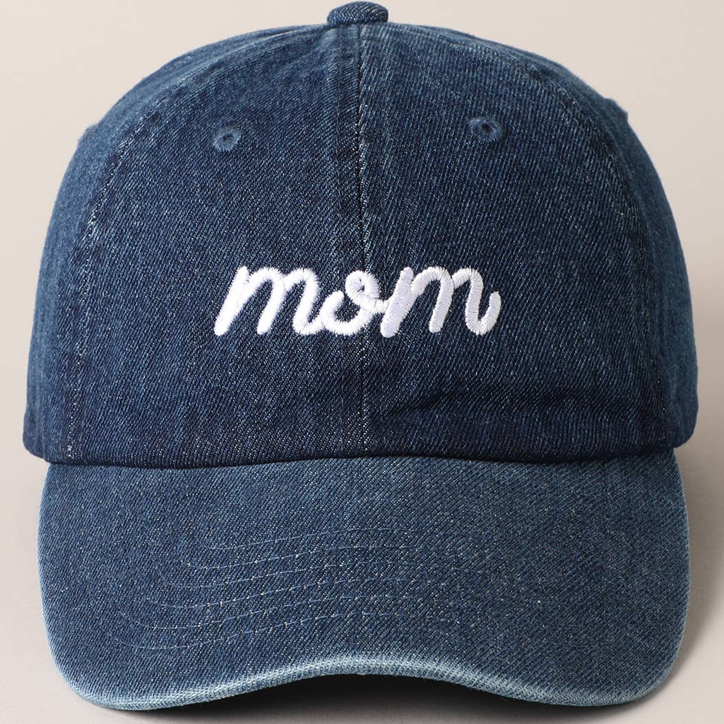 Mom Text Embroidery Cap