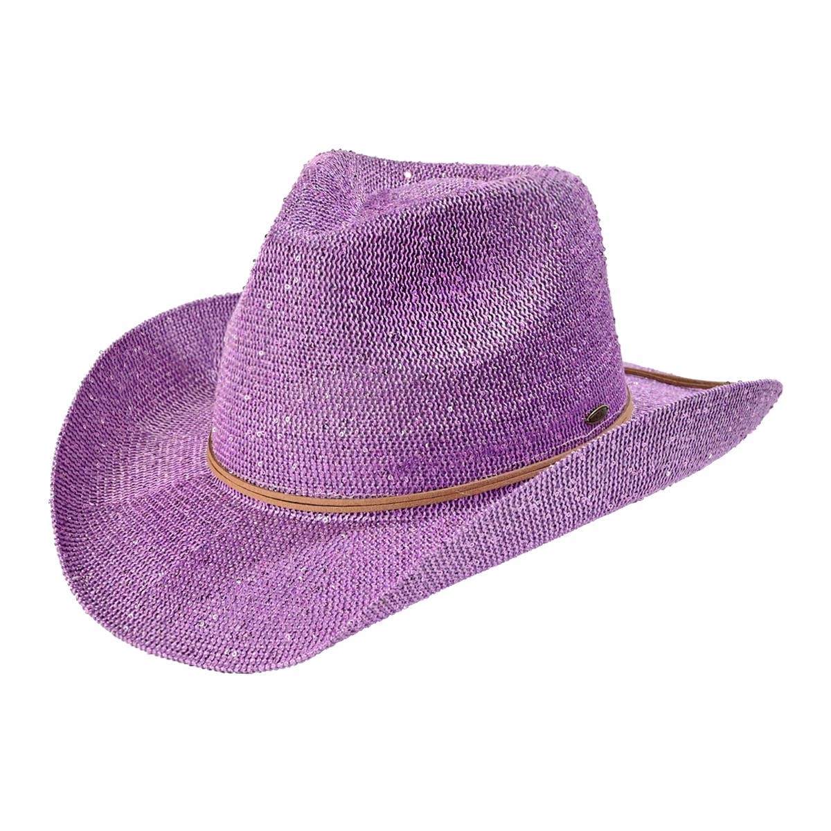 Sequin Cowboy Hat with Suede String