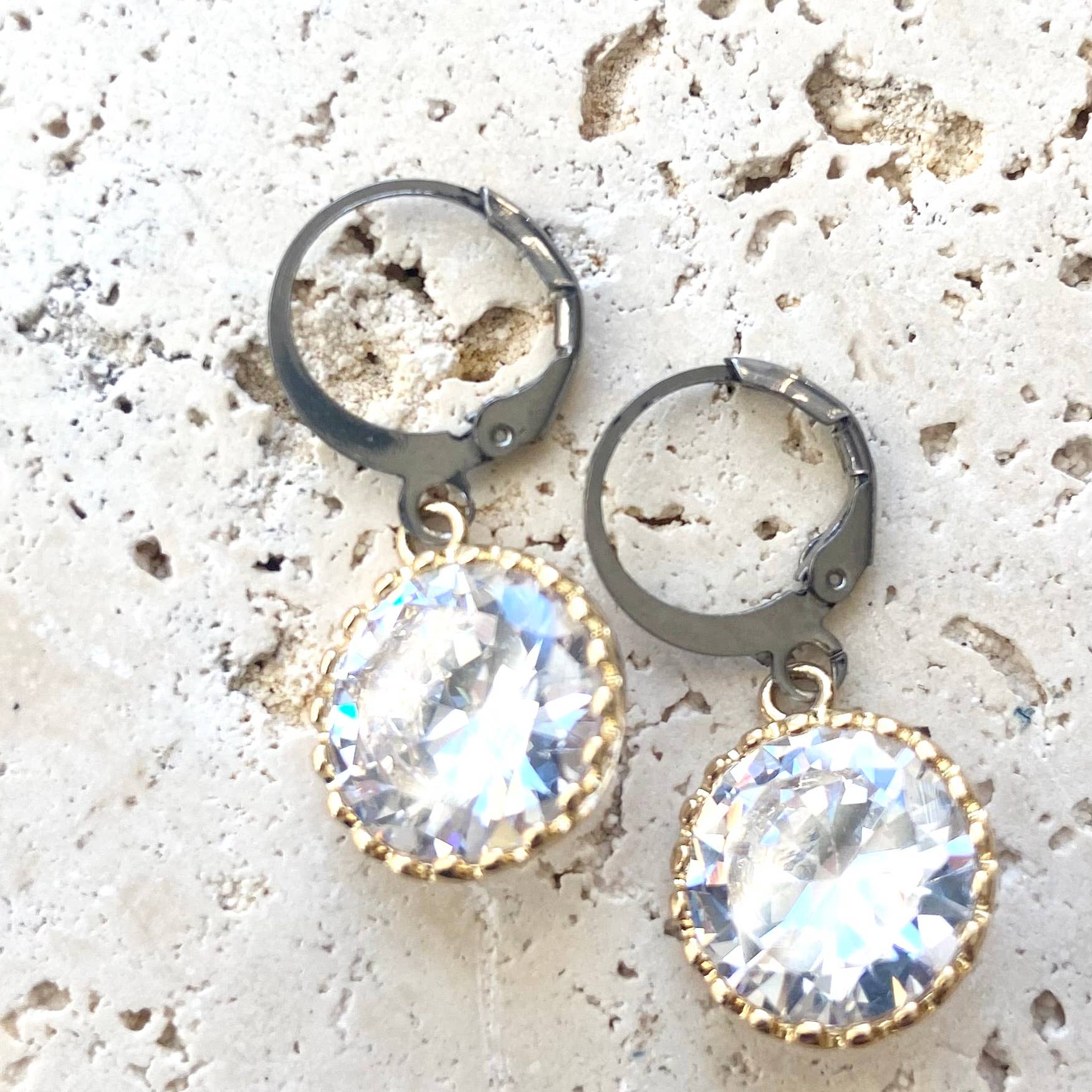 Crystal Gold Earrings