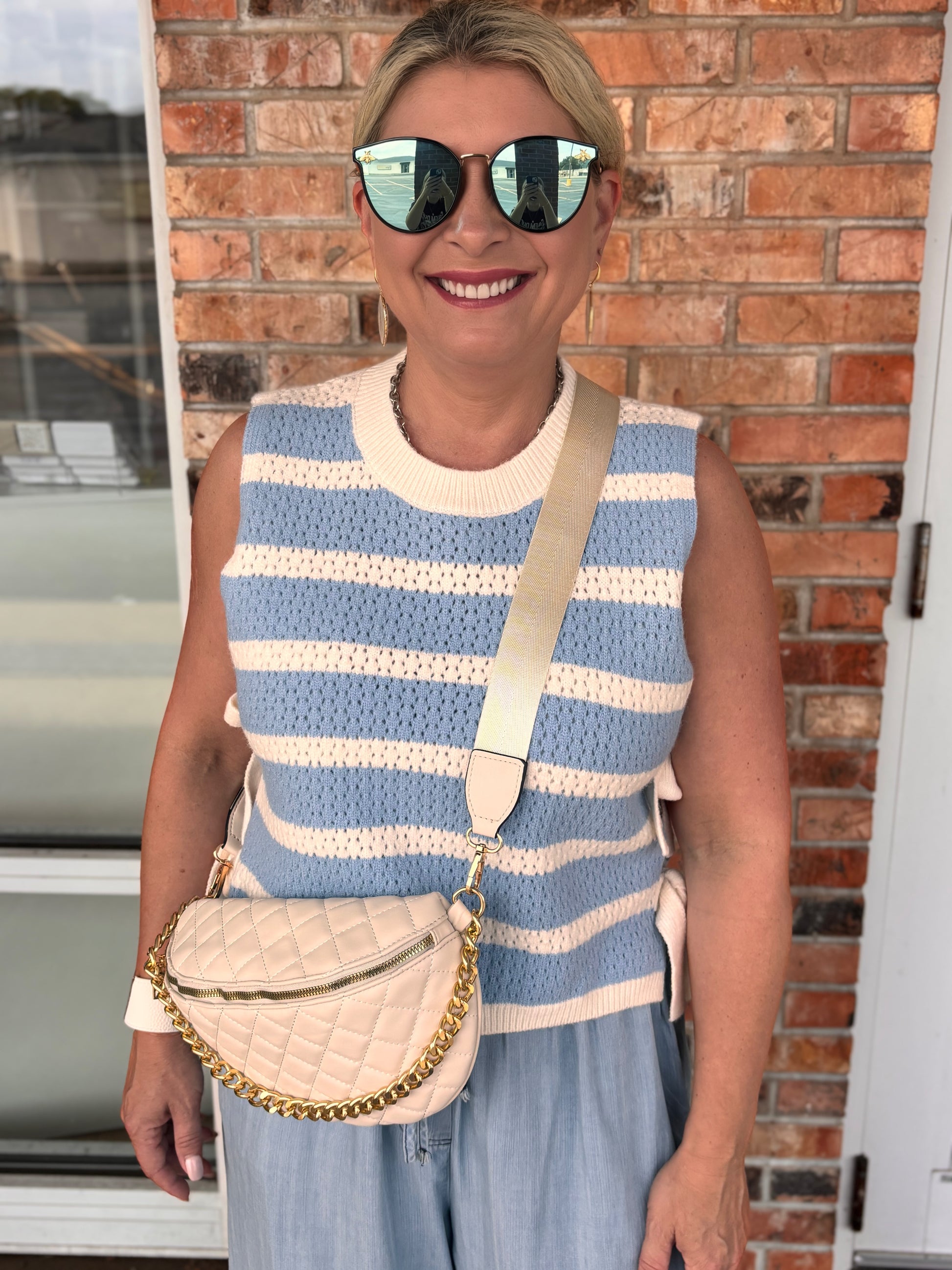 Luz Striped Side Tie Vest Top