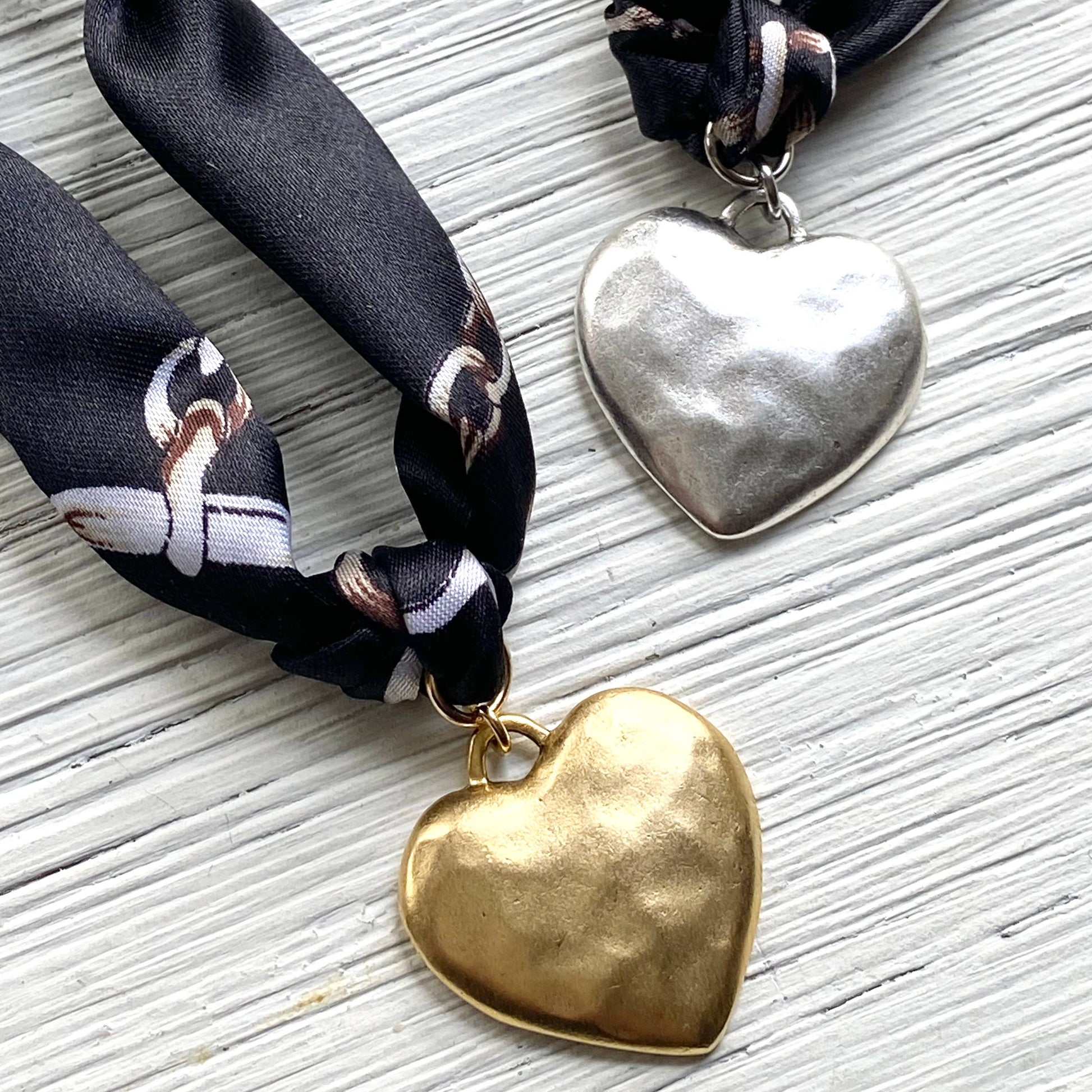 Van Gough Scarf Necklace w/ Charms + Pendants