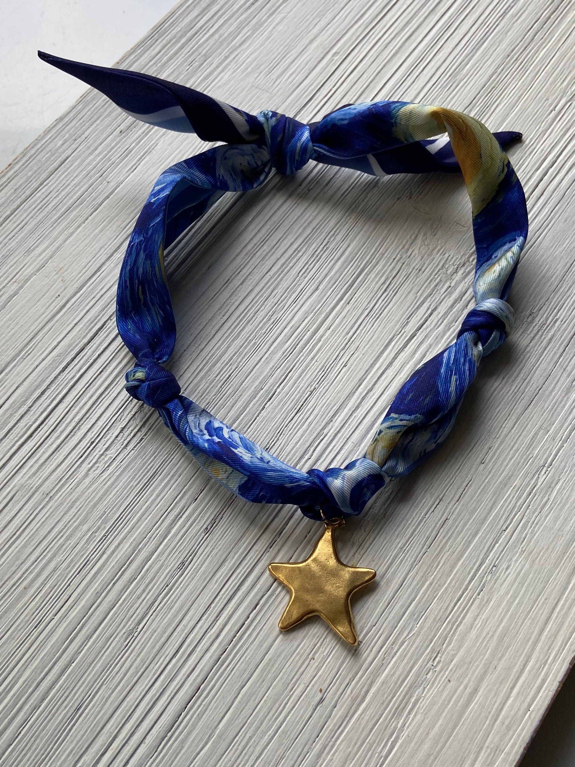 Van Gough Scarf Necklace w/ Charms + Pendants