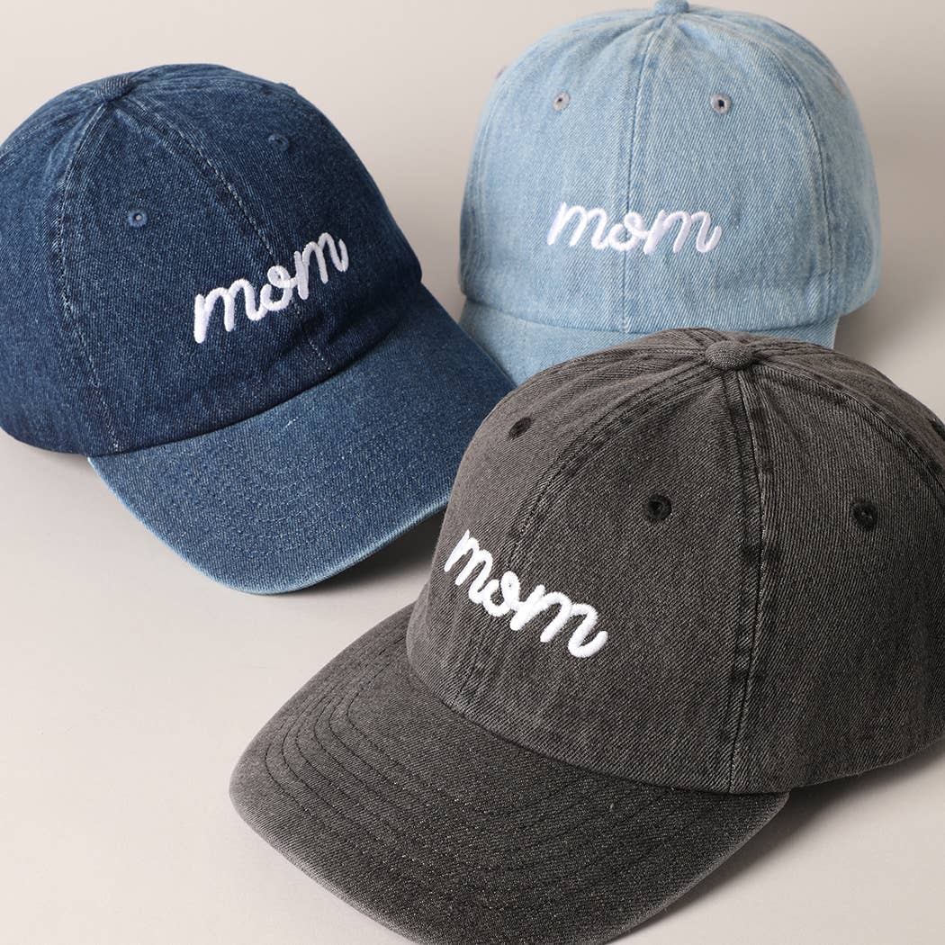 Mom Text Embroidery Cap