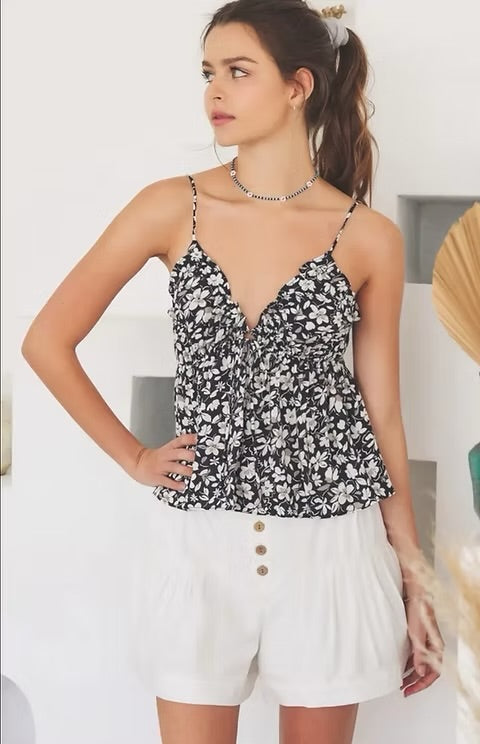 Eleni Ruffle Printed Top