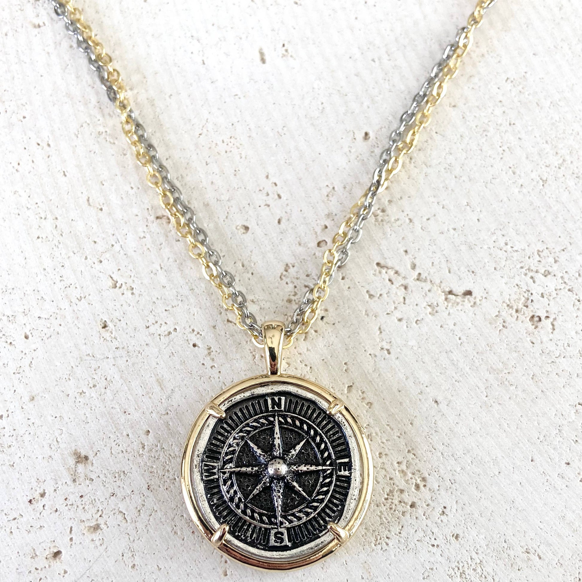 Compass Coin Necklace