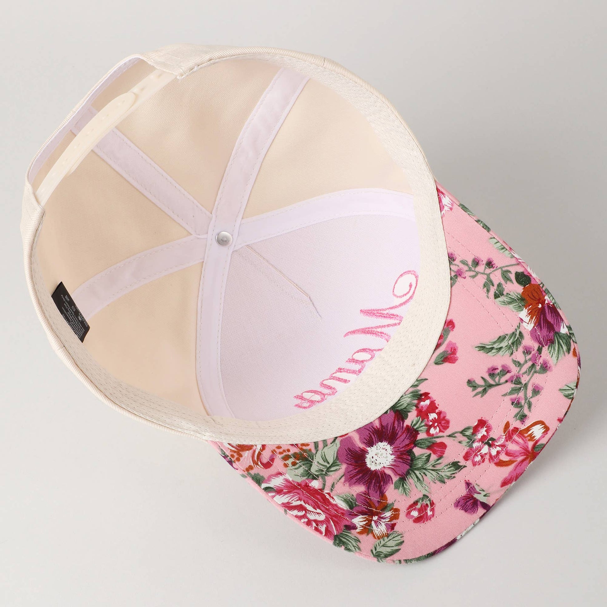 Mama Embroidery Floral Two-Tone Trucker Hat