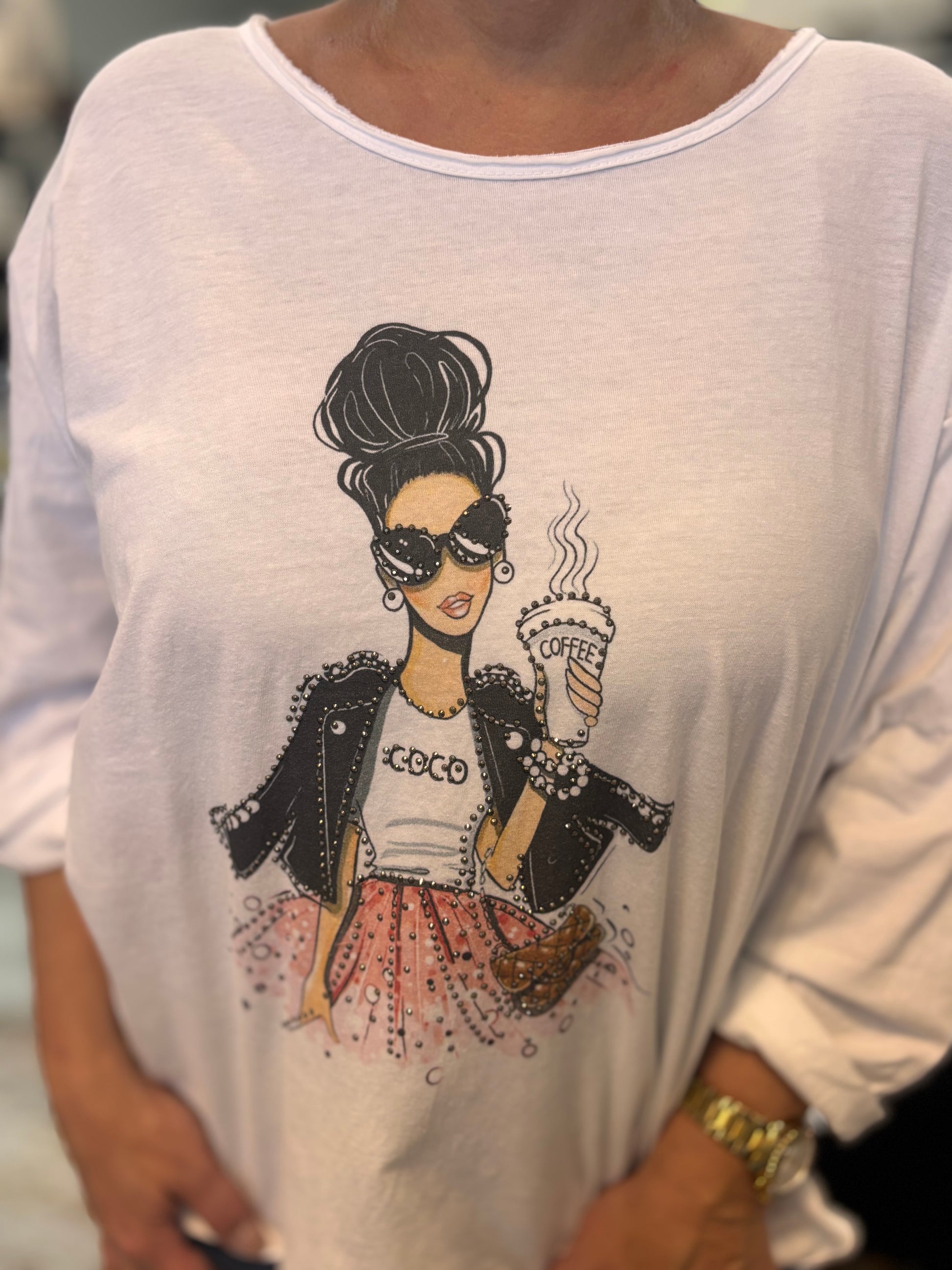CoCo Tee - Italian Rhinestone T-Shirt