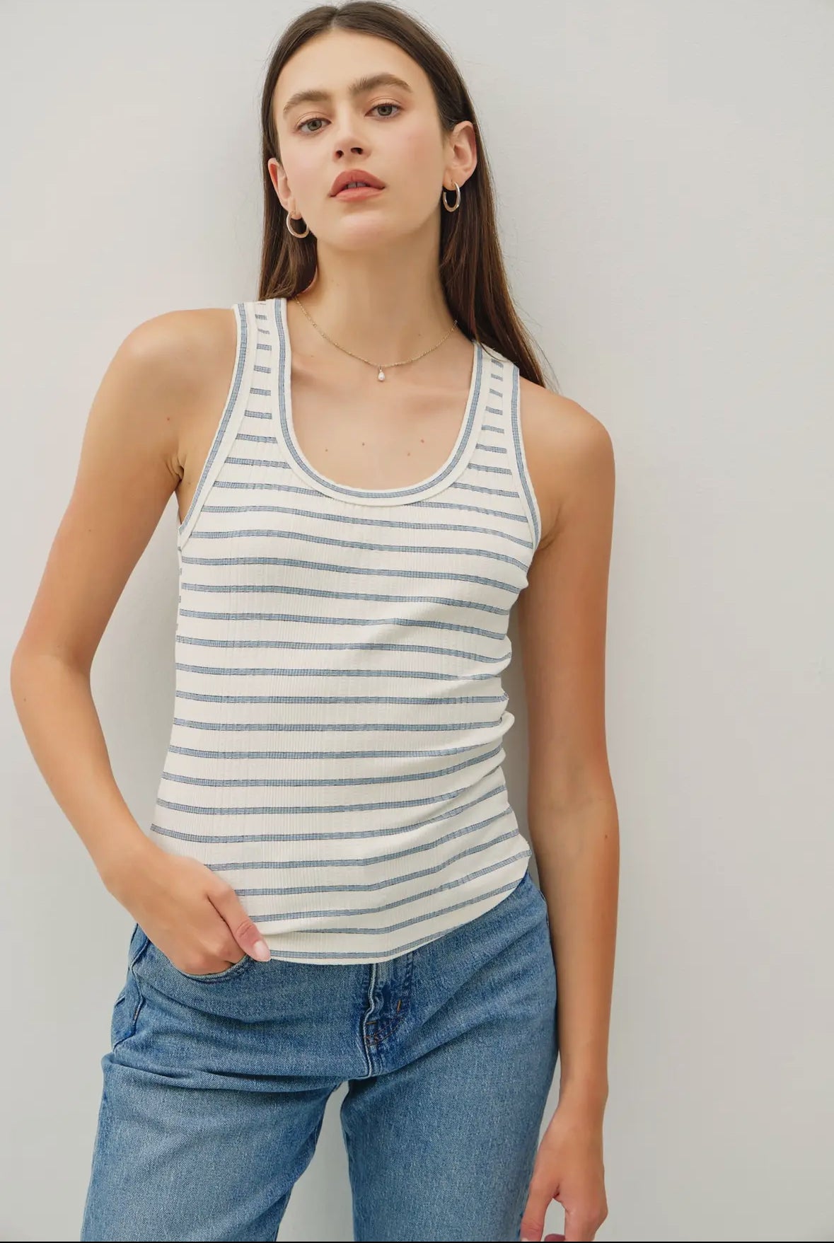 Tony Striped Ribbed Tank