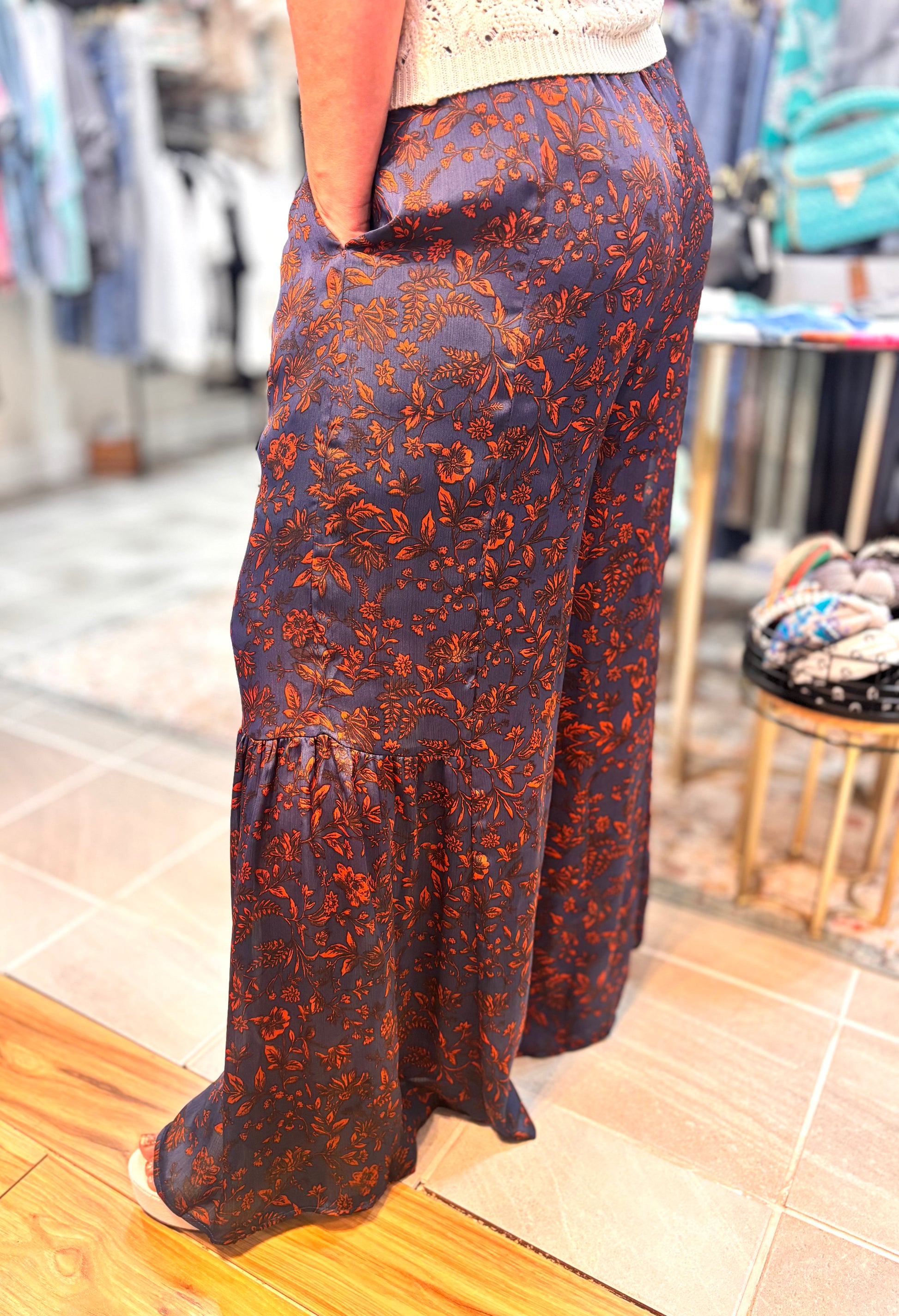 Alane Easel Wide Leg Floral Pants