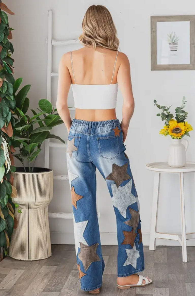 Galena Washed Star Patch Jeans