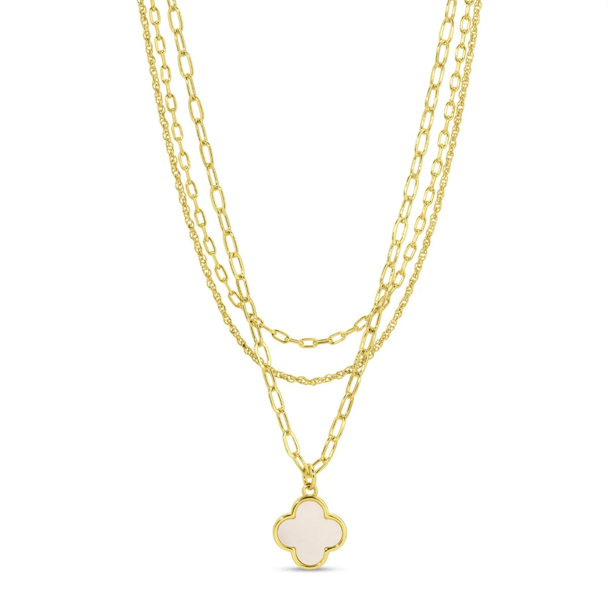 Splendid Iris Layered Quatrefoil Necklace