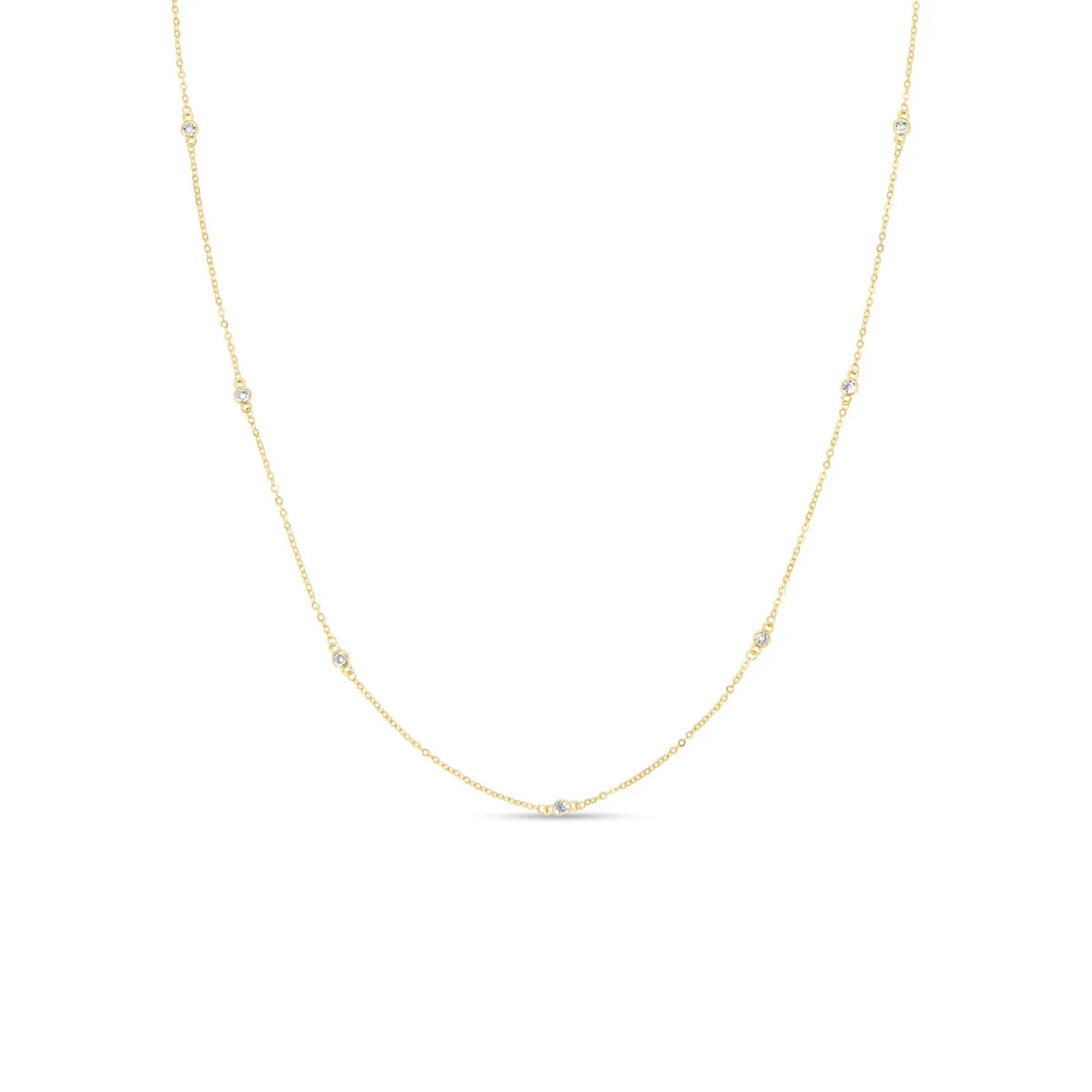 Splendid Iris Long Cubic Zirconia Accented Necklace