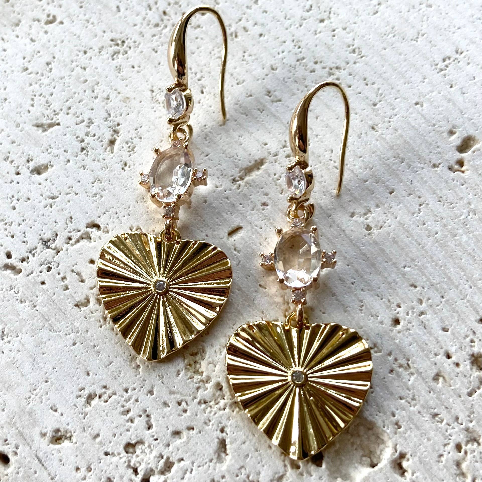 Vintage Fluted Heart Earrings