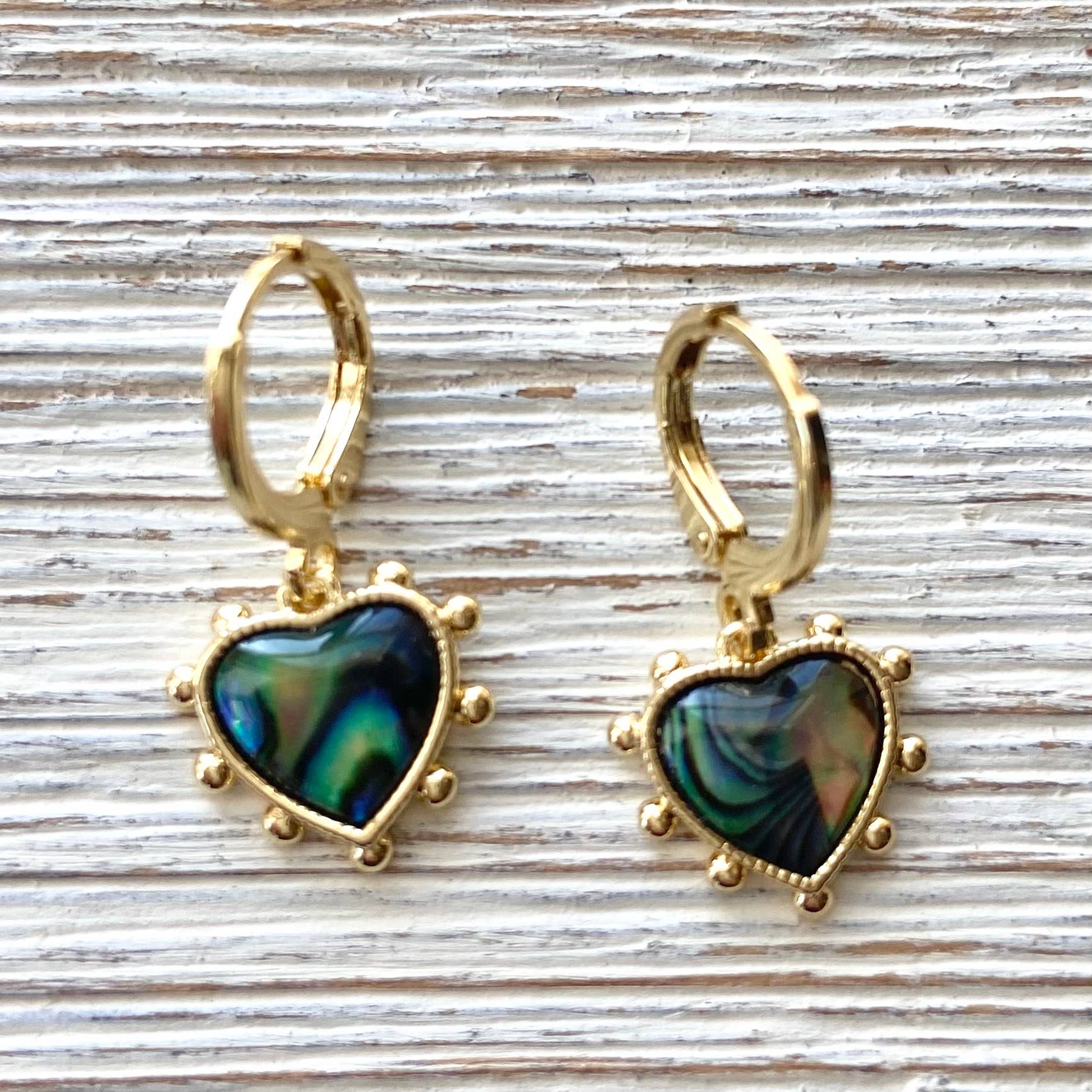 Abalone Heart Shell Earrings