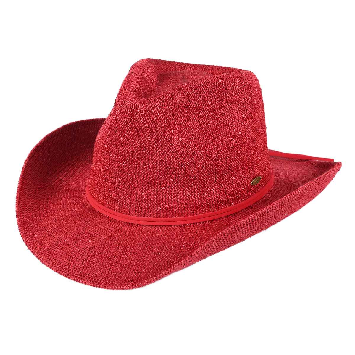 Sequin Cowboy Hat with Suede String