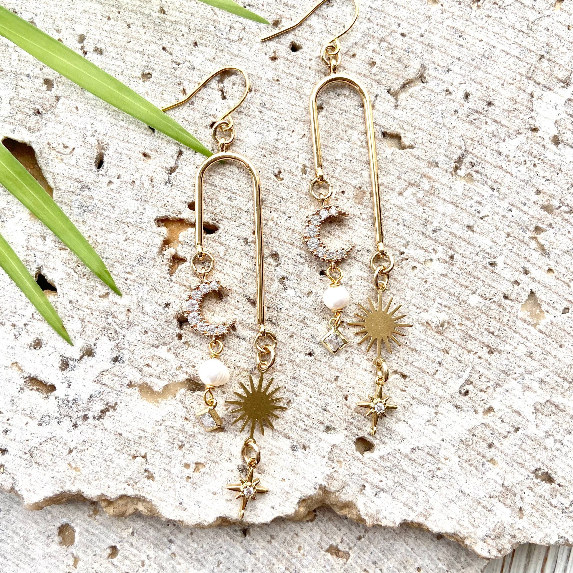 Sun + Moon Celestial Boho Earrings