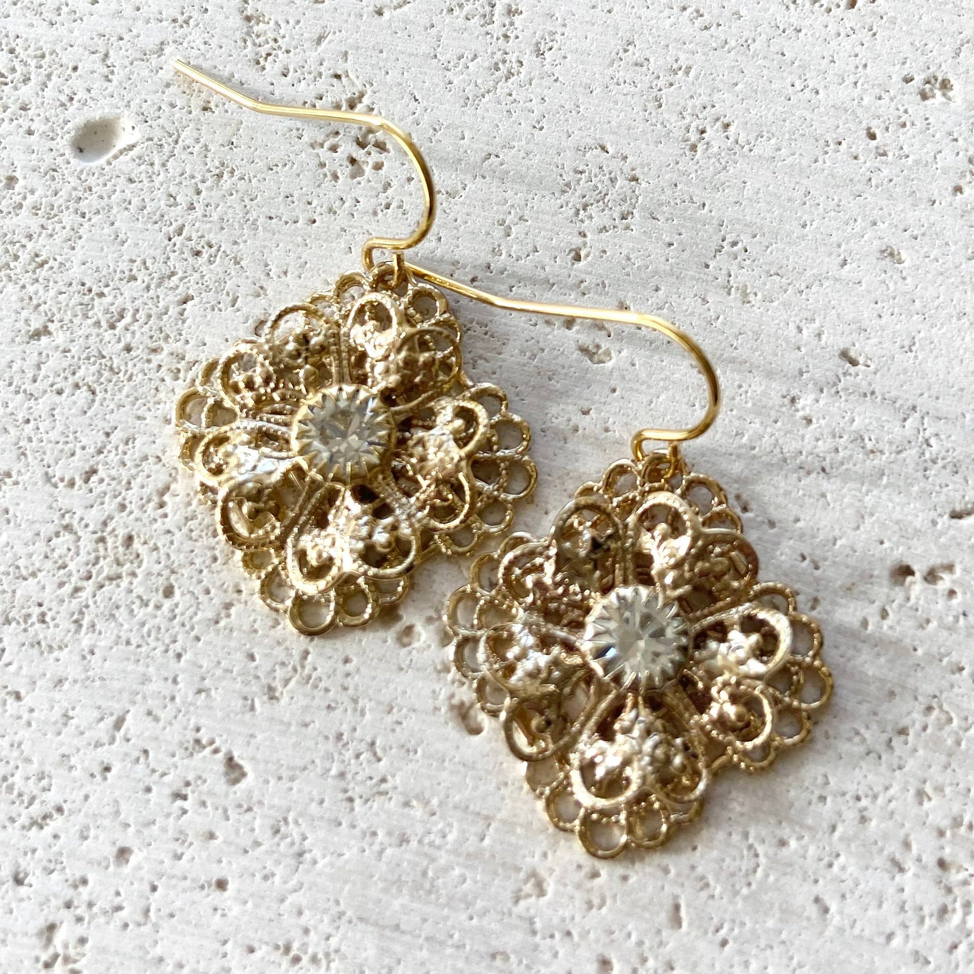 Vintage Circle Sparkle Earrings