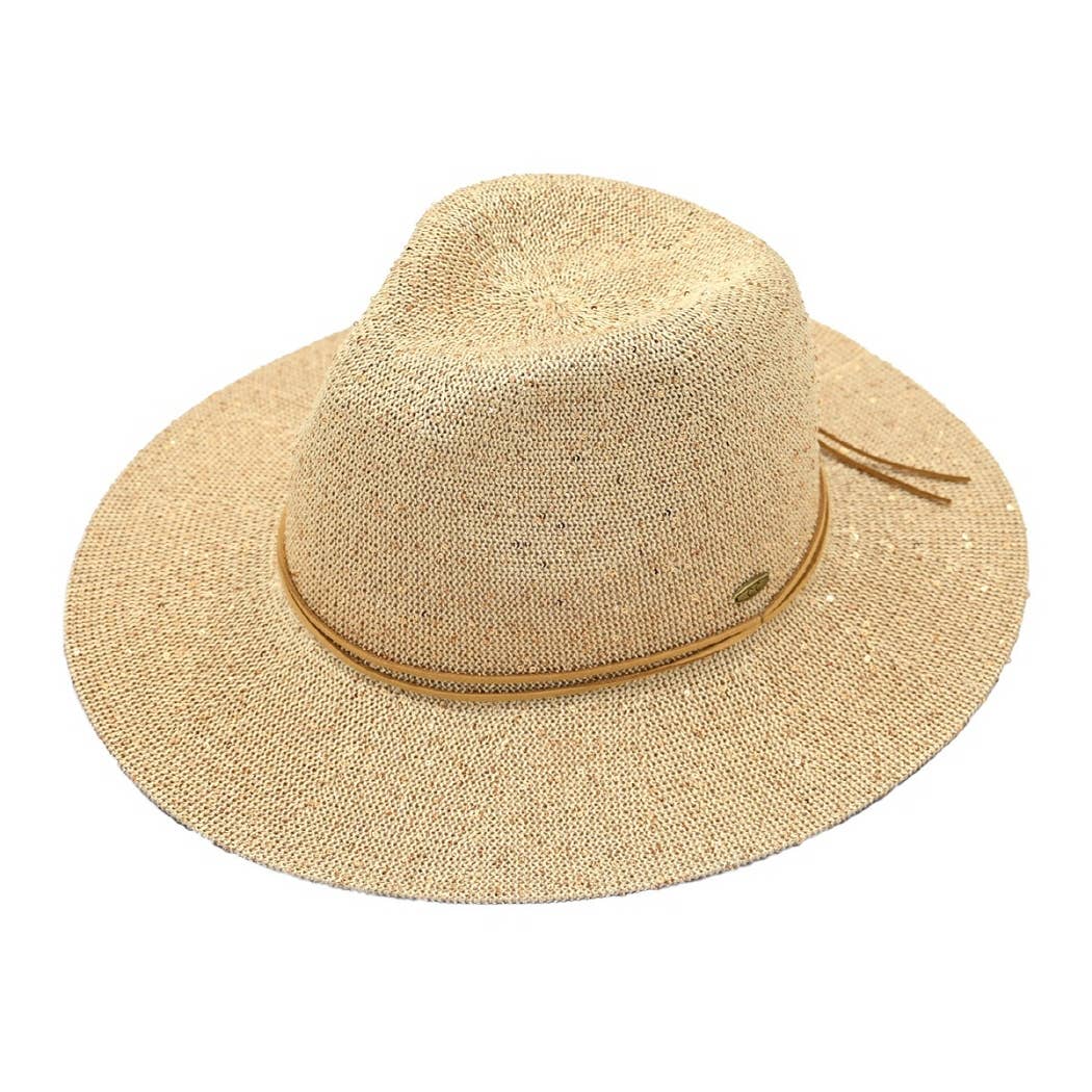 Sequined Knitted Panama Hat