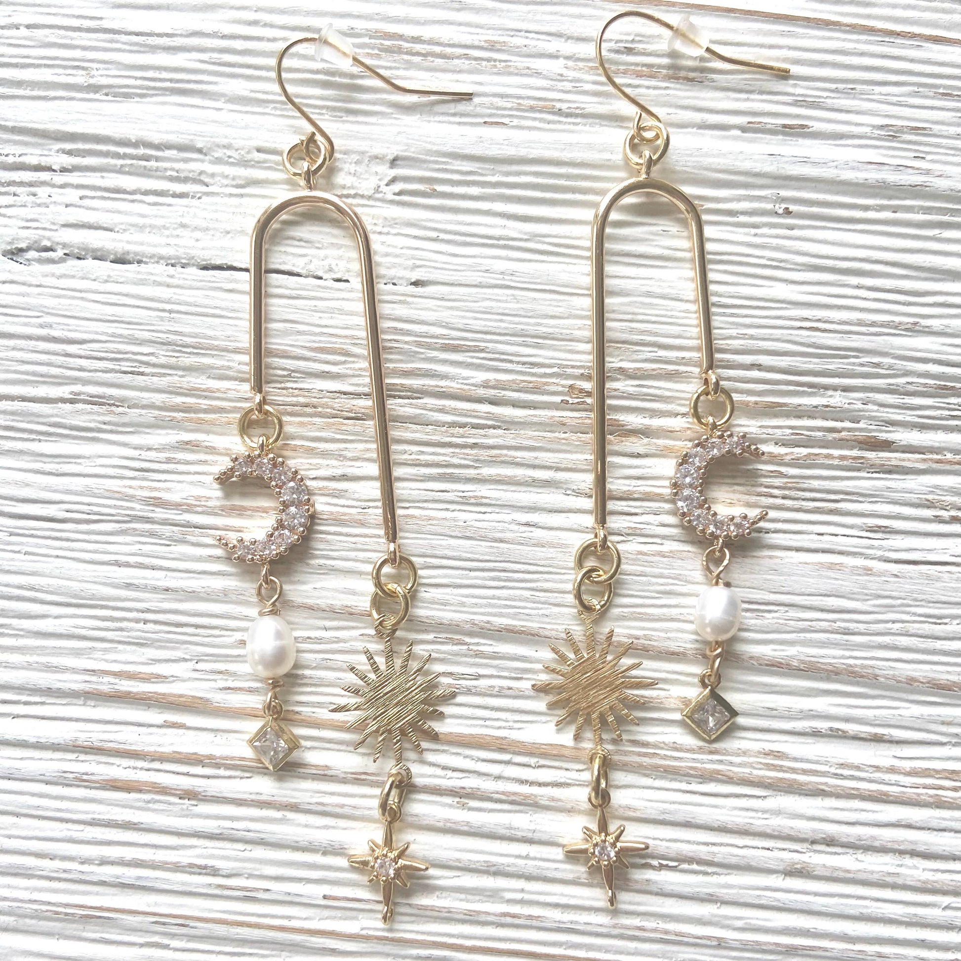 Sun + Moon Celestial Boho Earrings