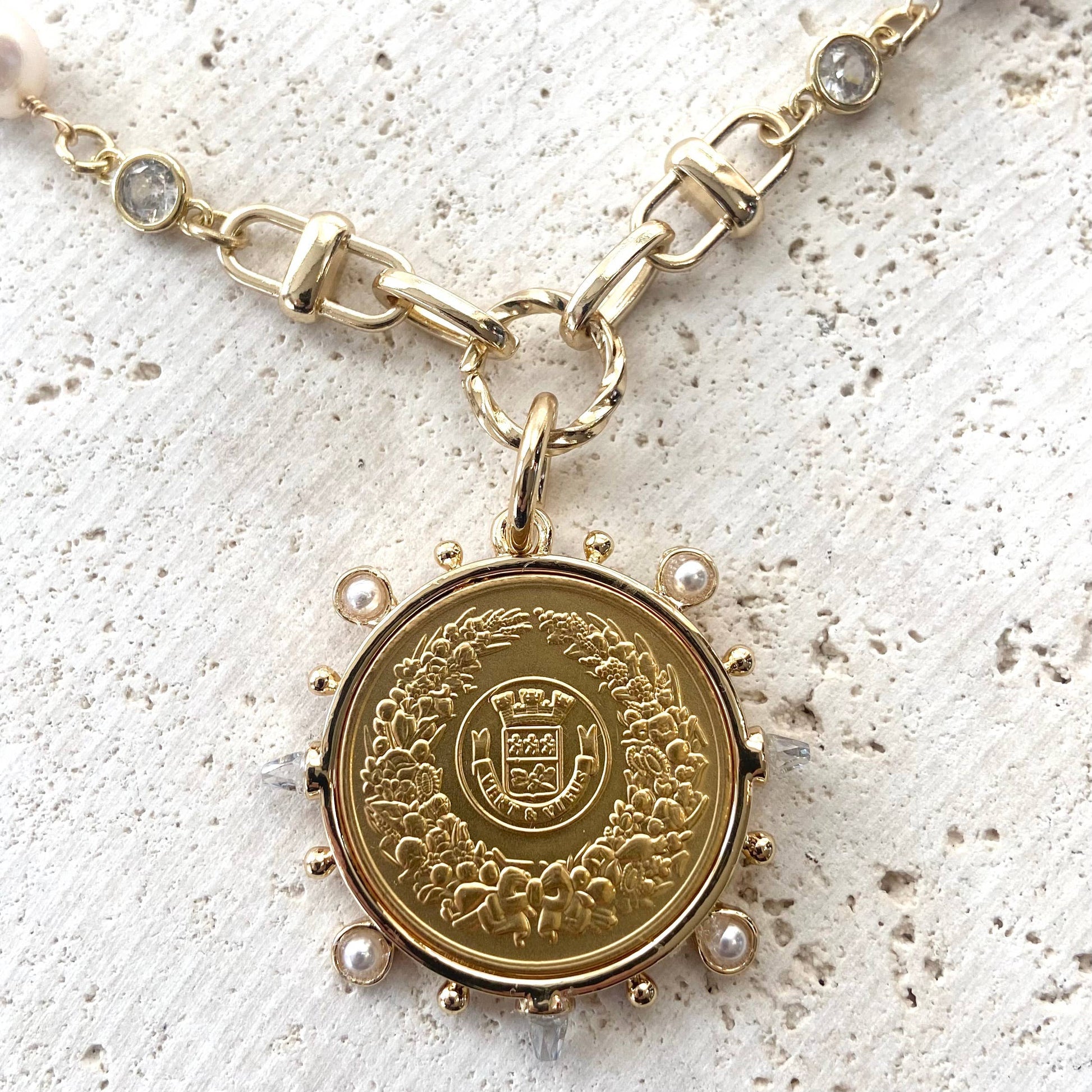 Pearl Medallion Necklace