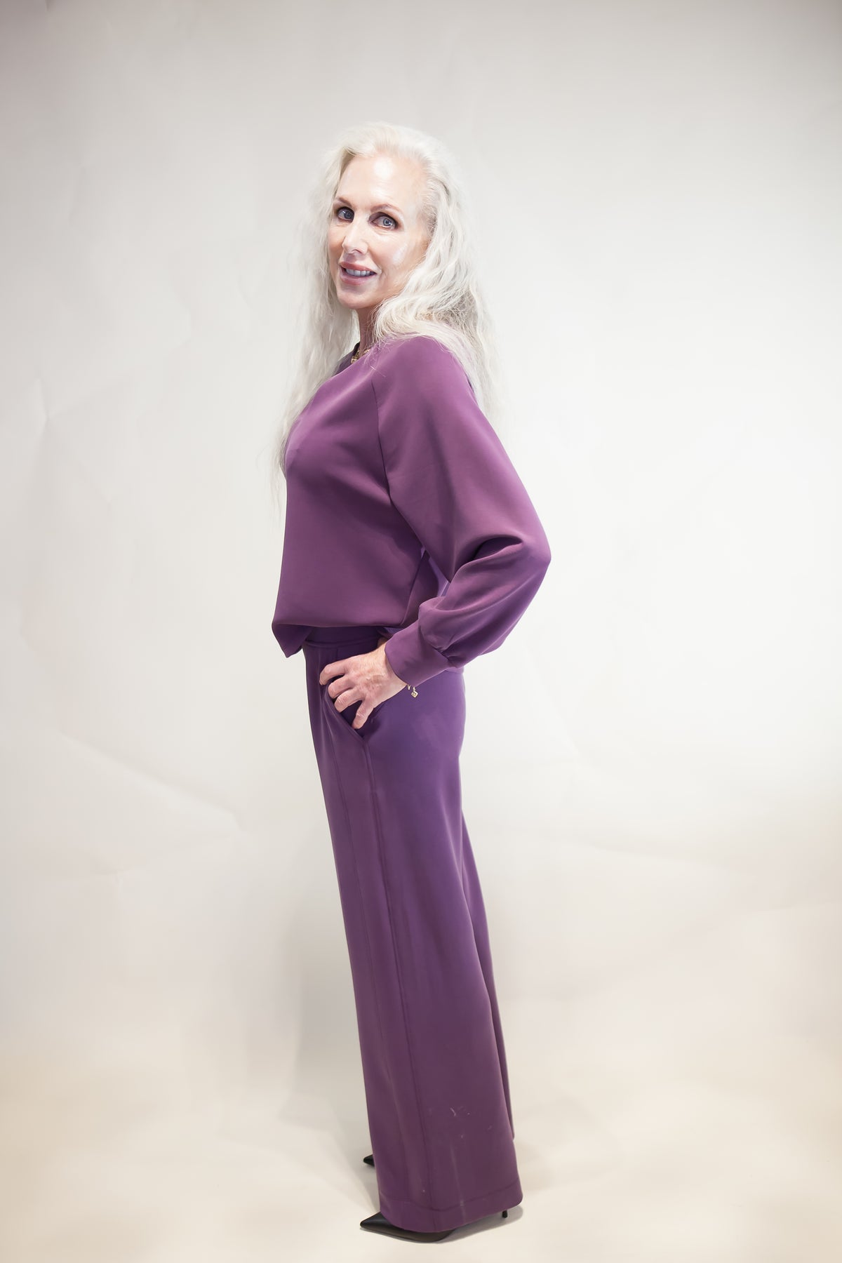 Sofie Plum Wide Leg Set