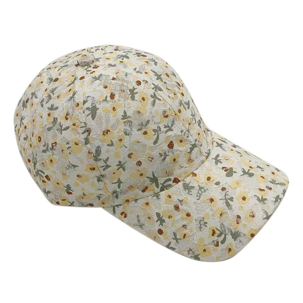 Lacey Floral Print Baseball Cap