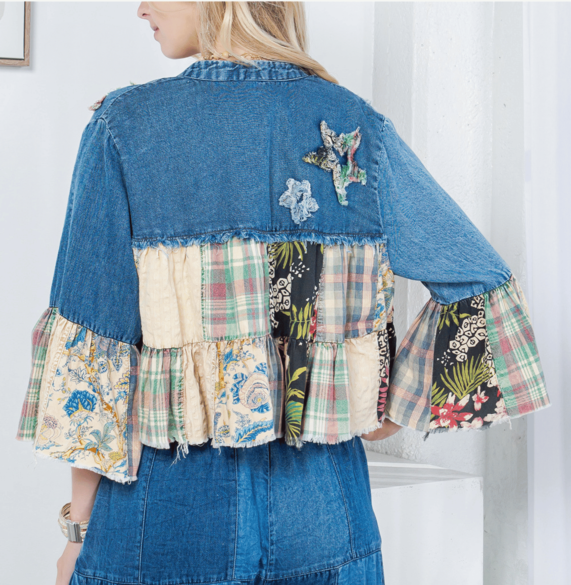 Boho Patchwork and Denim Summer Top
