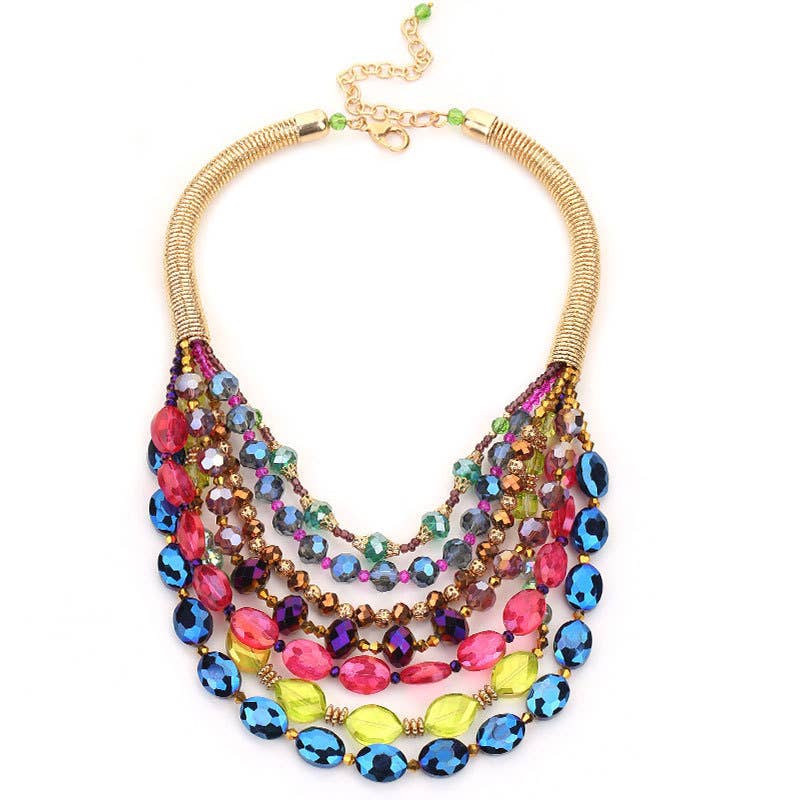 Colorful Beaded Layered Necklace