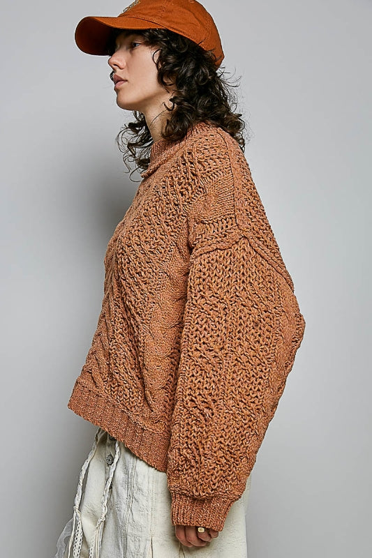 Seraphina Chenille Cable Knit Sweater