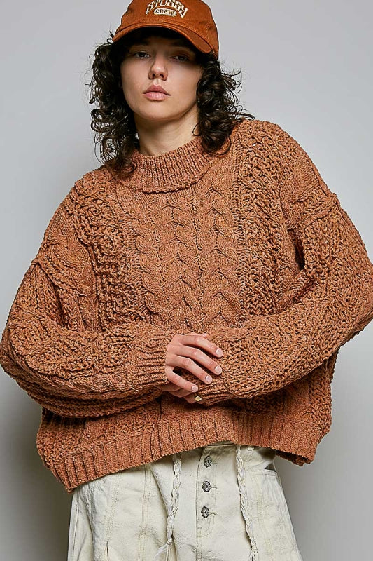 Seraphina Chenille Cable Knit Sweater