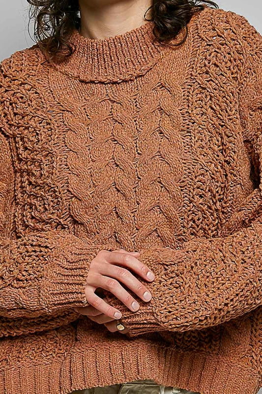 Seraphina Chenille Cable Knit Sweater