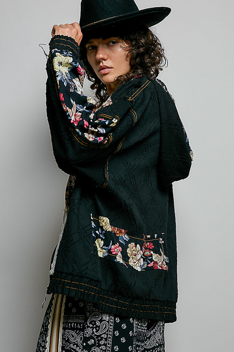 Amelie Floral Patchwork Hoodie Jacket