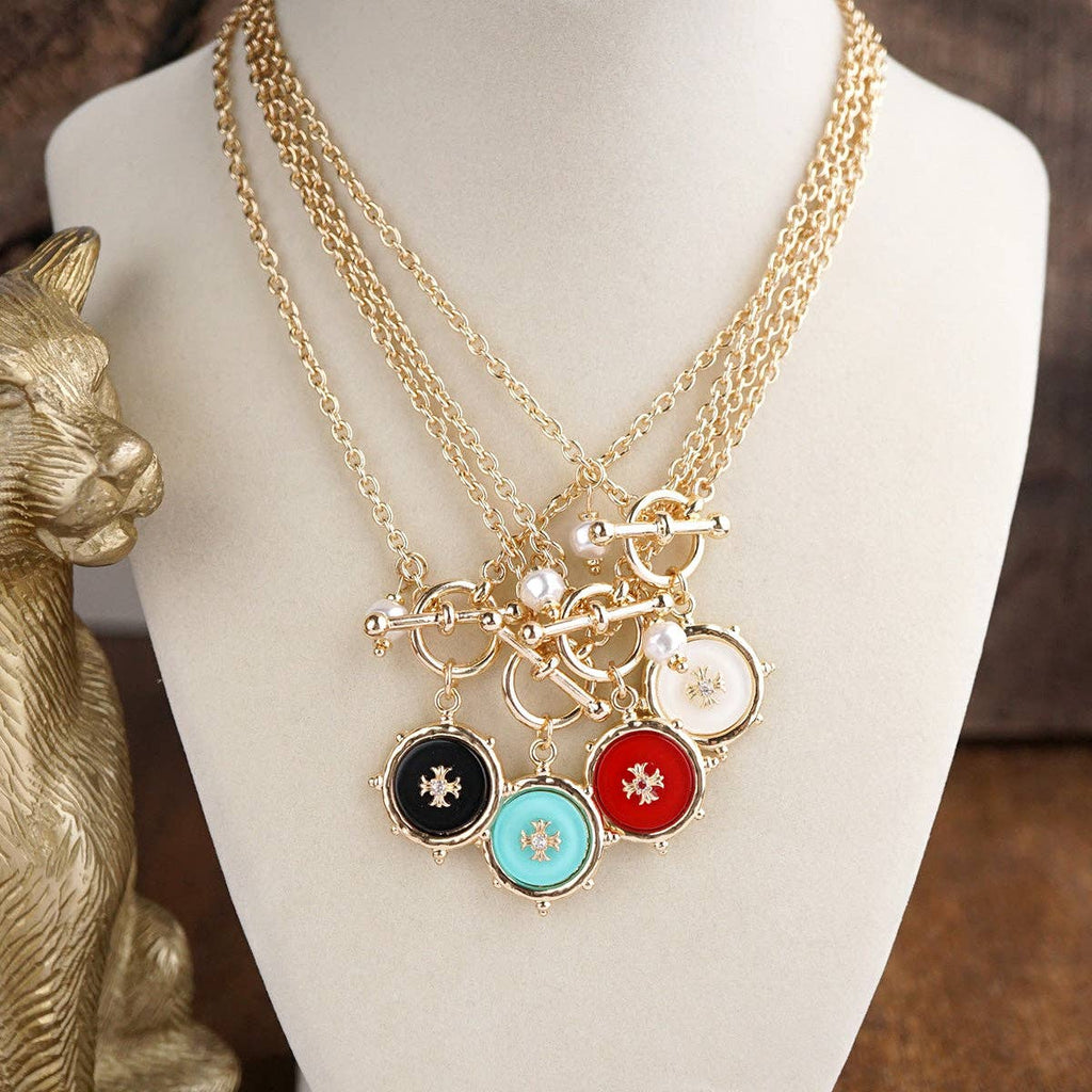 Desert Halo – Cross Medallion Toggle Necklace