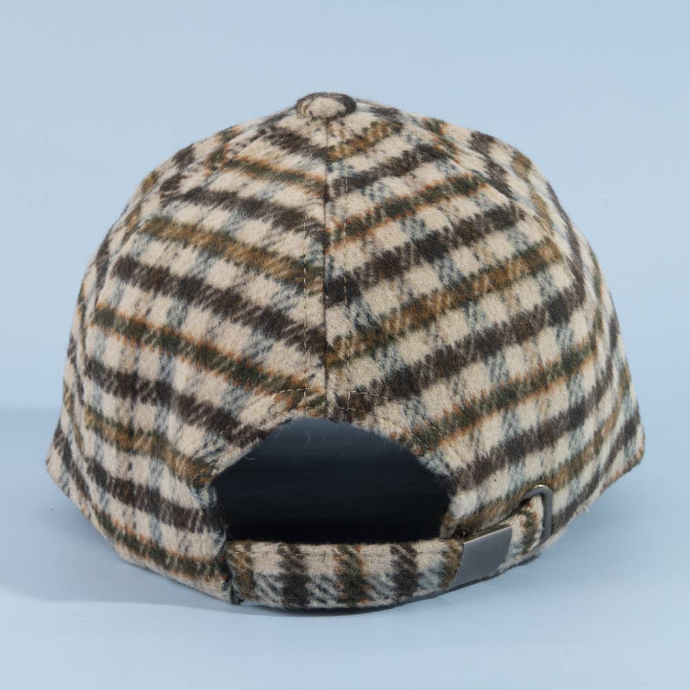 Tartan Check Curved Brim Baseball Cap