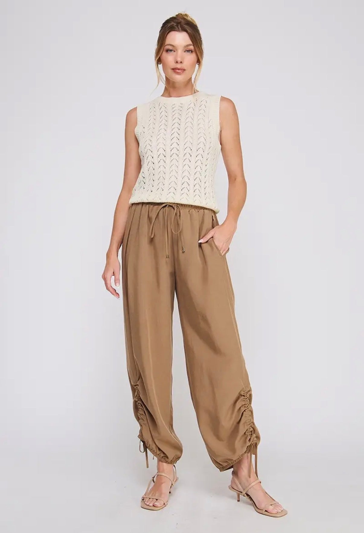 Marley Drapey Twill Adjustable Scrunch Jogger