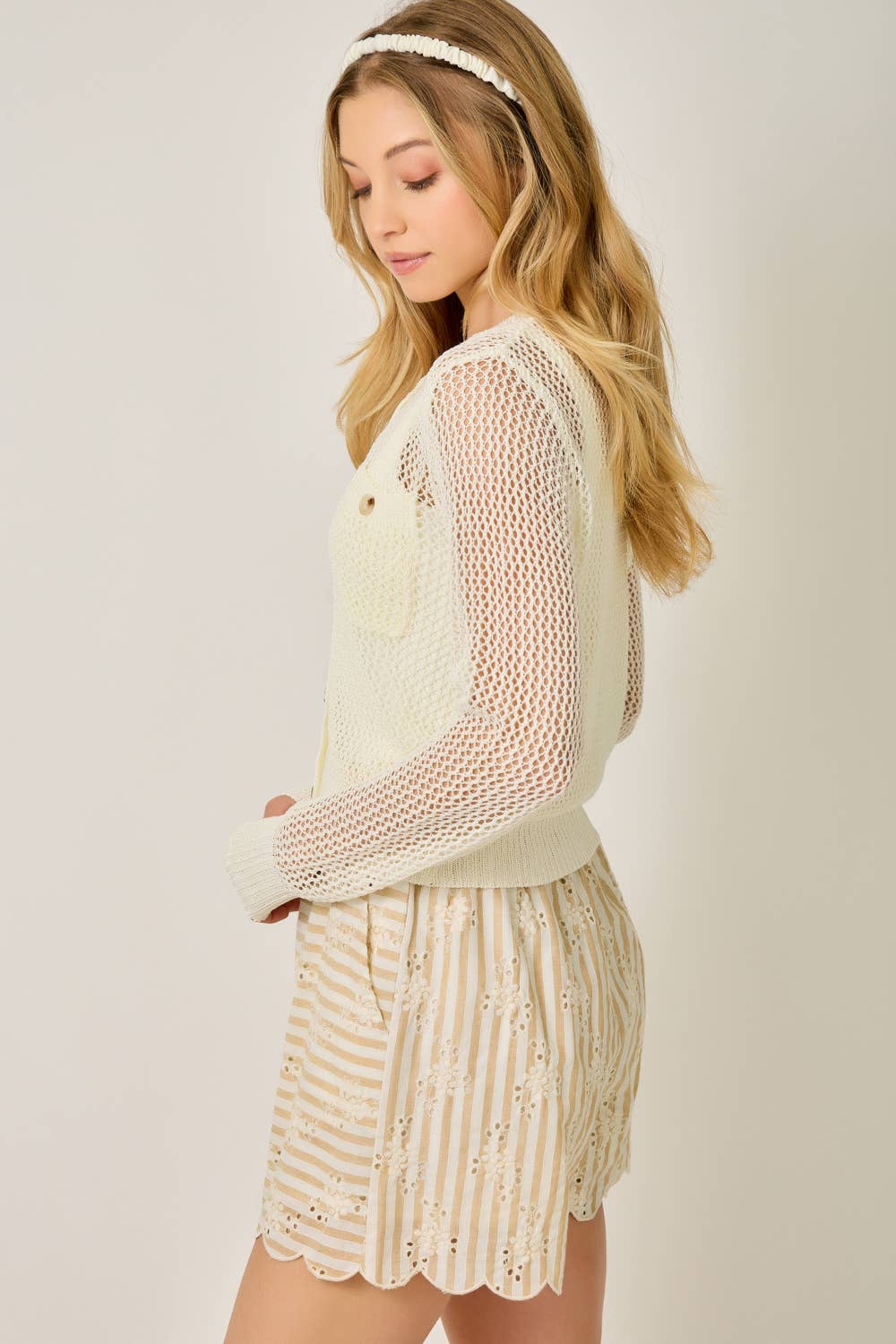 Cora Crochet Knit Sweater Cardigan