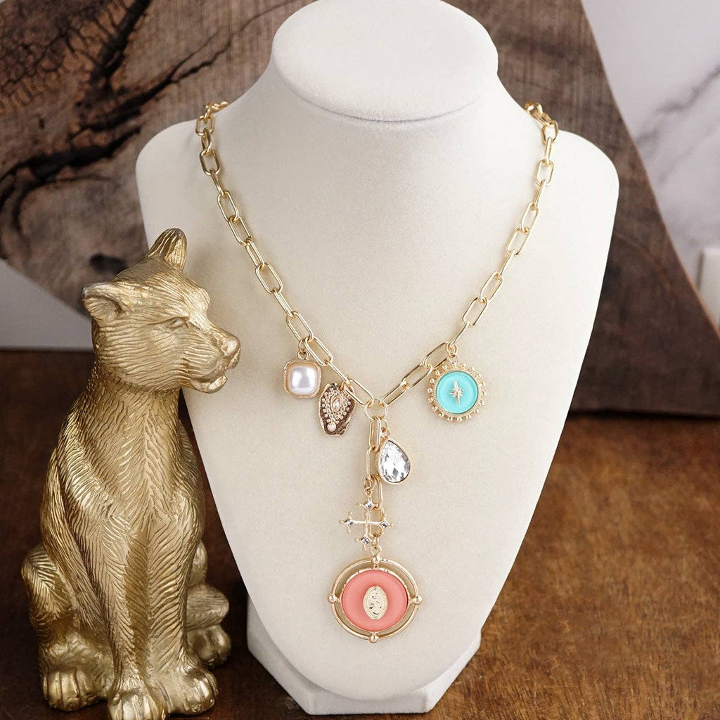 Desert Keepsake – Eclectic Charm Paperclip Lariat Necklace